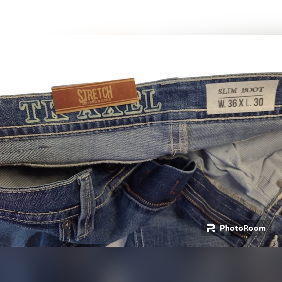 T.K. Axel Men Slim Boot Cut Jeans Stretch Medium Blue Size W 36 X L 30(AXMB0074) - Picture 9 of 13